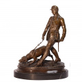 Роскошная бронзовая скульптура Охотник и гончая 2