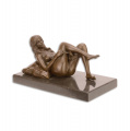 Эротическая бронзовая статуэтка - Обнажённая лежащая девушка - 5