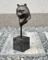 Современная бронзовая скульптура - Голова кошки
