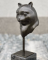 Современная бронзовая скульптура - Голова кошки