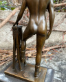 Эротическая бронзовая статуэтка обнаженного мужчины в шляпе