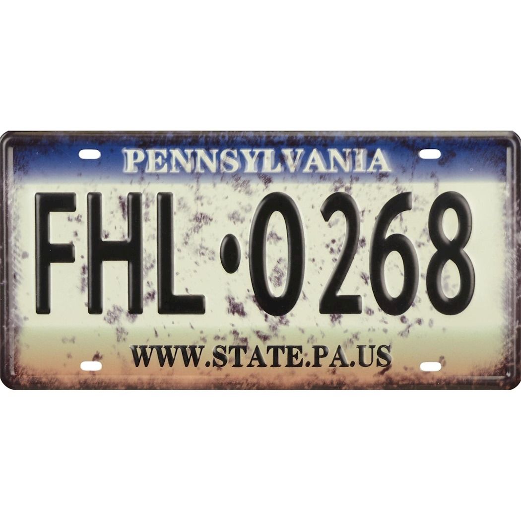 Жестяной автомобильный номер - Пенсильвания