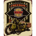 Жестяная вывеска - Свобода - Военный мотоцикл
