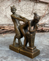 Бронзовая статуэтка - Обнаженная женщина и черт