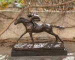 Бронзовая статуэтка - Жокей и лошадь