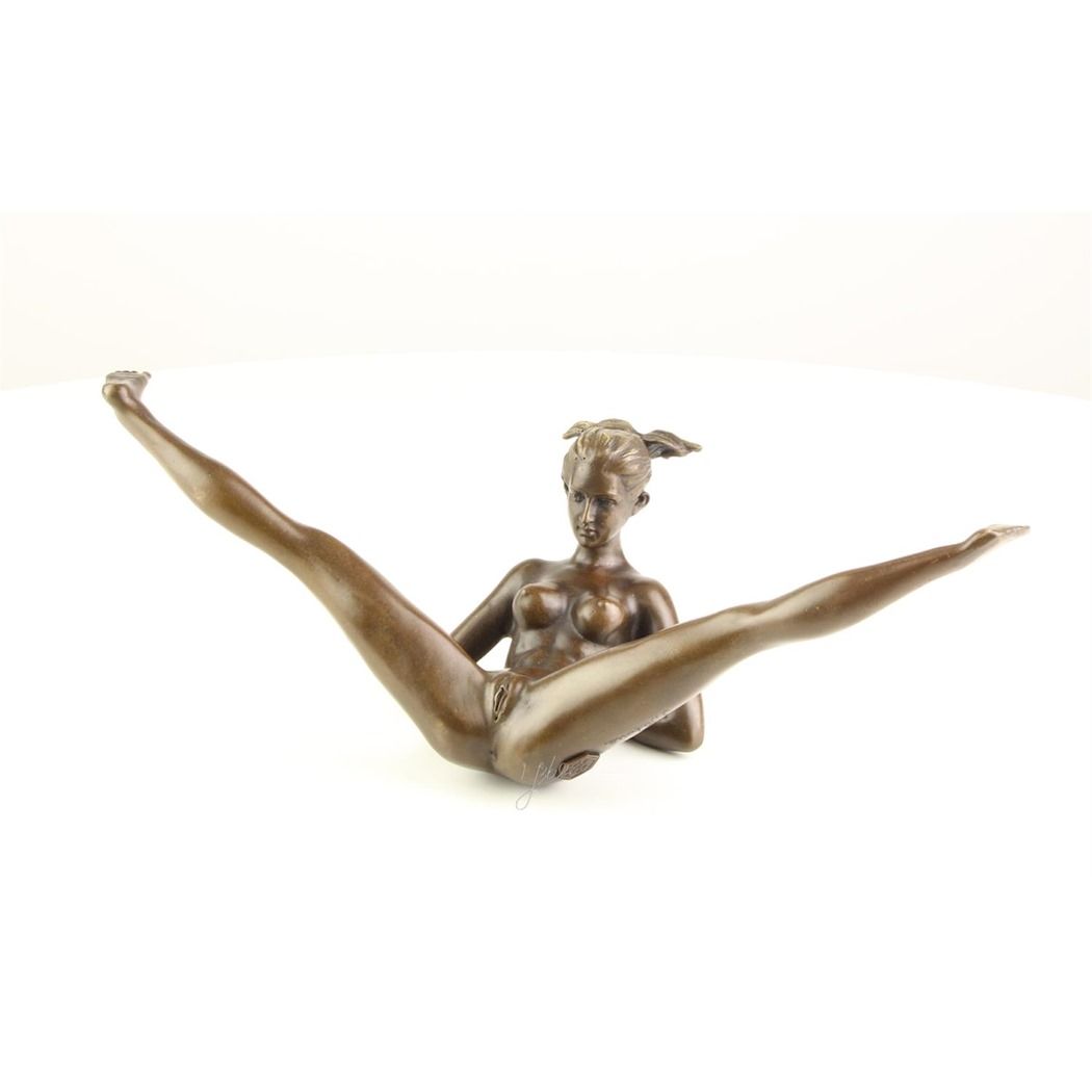 Эротическая бронзовая статуэтка фигурка - Обнажённая лежащая девушка