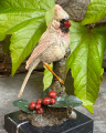Австрийская Бронзовая статуэтка птицы с хохолком